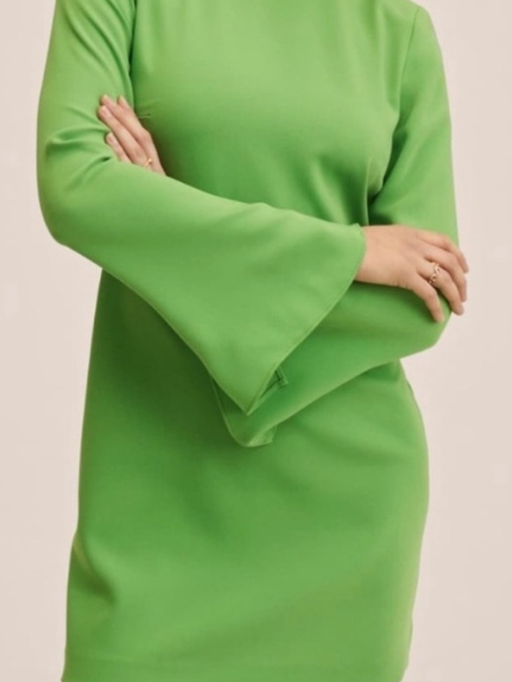 Nordstrom Green Long-Sleeve Mini Shift Dress - Picture 5 of 6